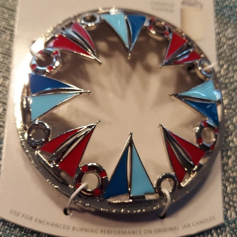 Yankee Candle Illumalid Sailboats Metal Topper For Original Jar Candle BNWT SO